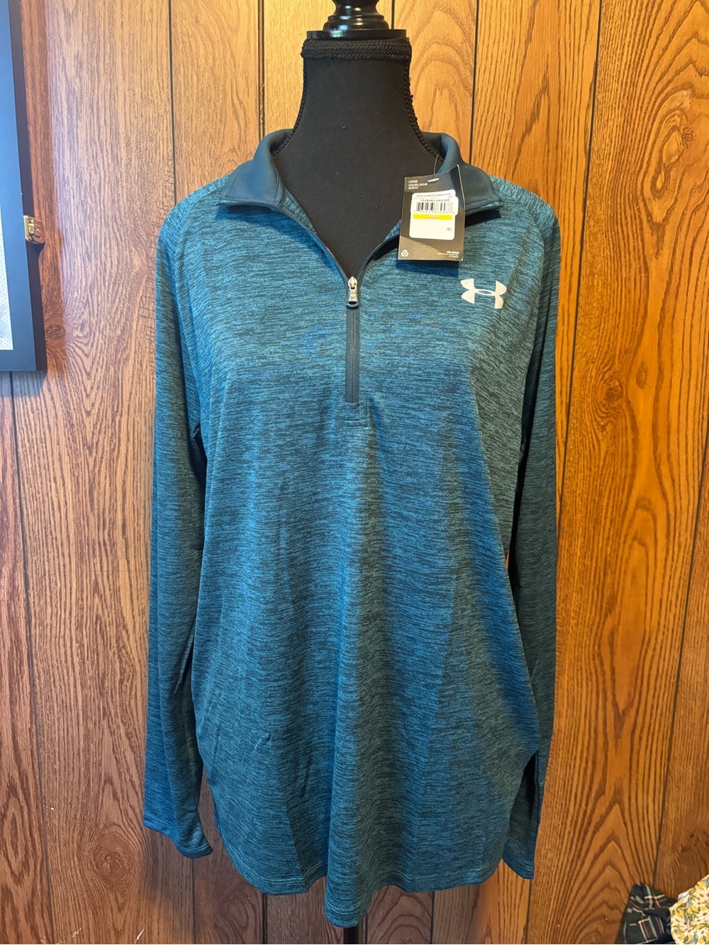 Under Armour Teal Heather Quarter-Zip Pullover